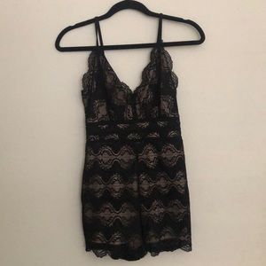 Black Lace Romper